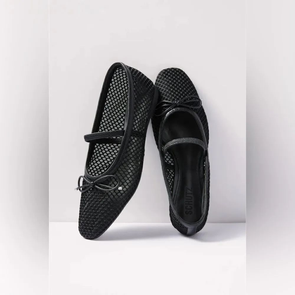 Schutz Arissa Mesh Ballet Flat {Black}
